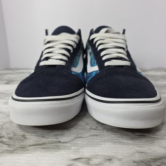 Vans Old Skool Classic Skate Shoes Unisex M 10.5 W 12 Navy Canvas Suede 721356 - Picture 3 of 12